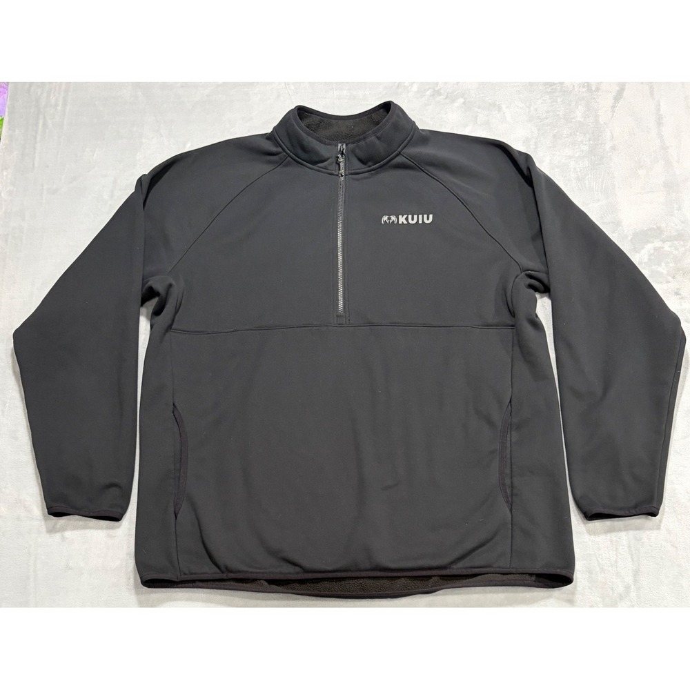 KUIU Mens Heavyweight 290 Fleece Pullover Quarter Zip 3XL Black Hunting Gorpcore